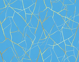 Abstract pattern of gold-toned lines on light blue