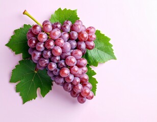 Fototapeta premium Artistic fruit composition featuring a grape bunch on a simple backdrop