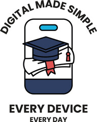 A digital made simple logo for every device