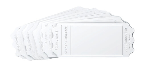 Stacked white plastic identification tags