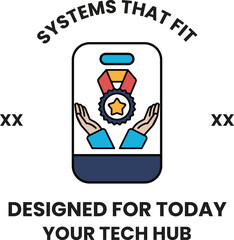A logo for a tech hub that is designed for today
