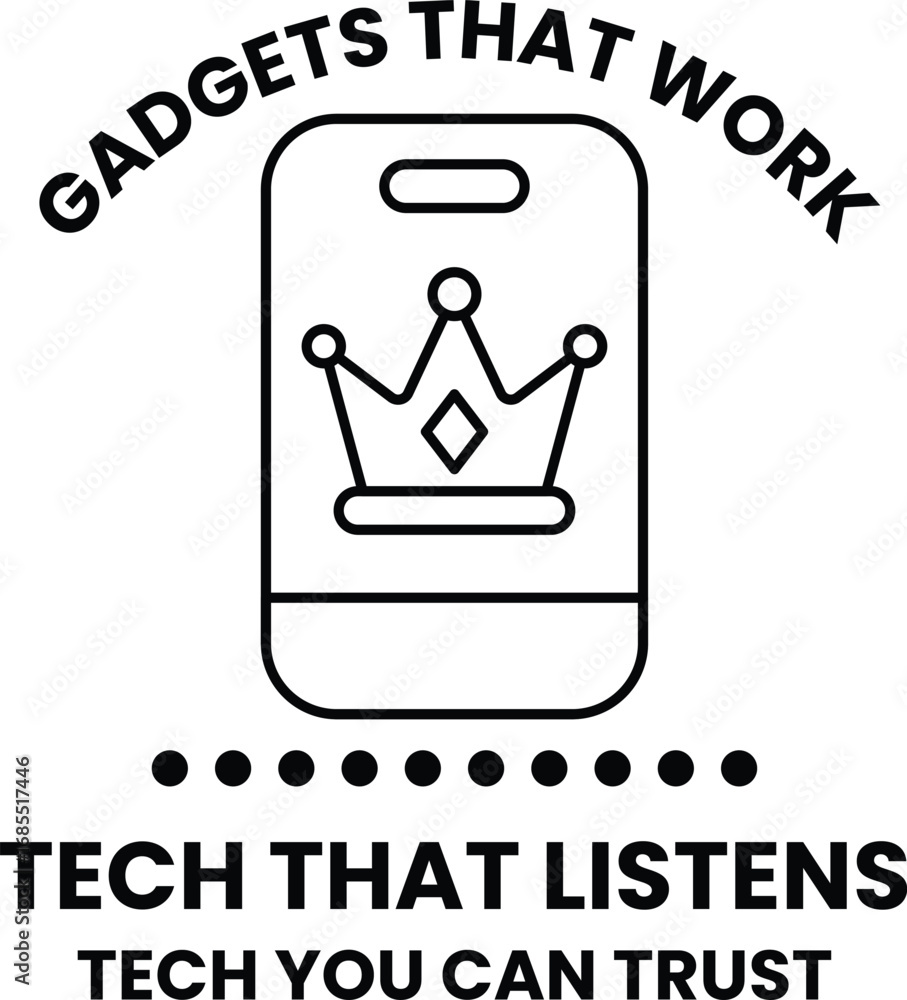Poster A phone with a crown on it that says 