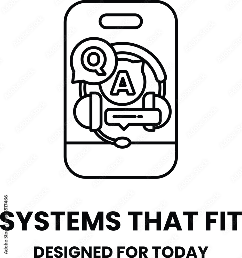 Poster a phone with a headset on it and the words systems that fit designed for today