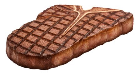 Appetizing T-bone Steak: A succulent T-bone steak, grilled to perfection with inviting char marks. A delectable display of culinary artistry and irresistible flavor.