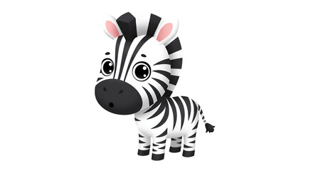 Adorable Zebra Illustration: A charming illustration of a cute zebra, designed with playful, endearing features. Perfect for children's books and creative designs.