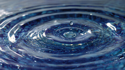 Water Droplet Ripples with Blue Texture.