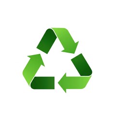 Obraz premium A green recycling symbol, emphasizing sustainability and eco-friendliness, featuring three arrows forming a circular shape.