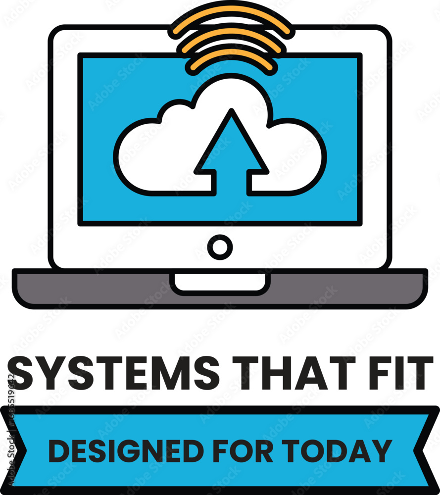 Poster a cloud with an arrow pointing upwards