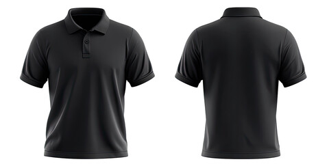 Front and back view of a dark gray polo shirt (1)
