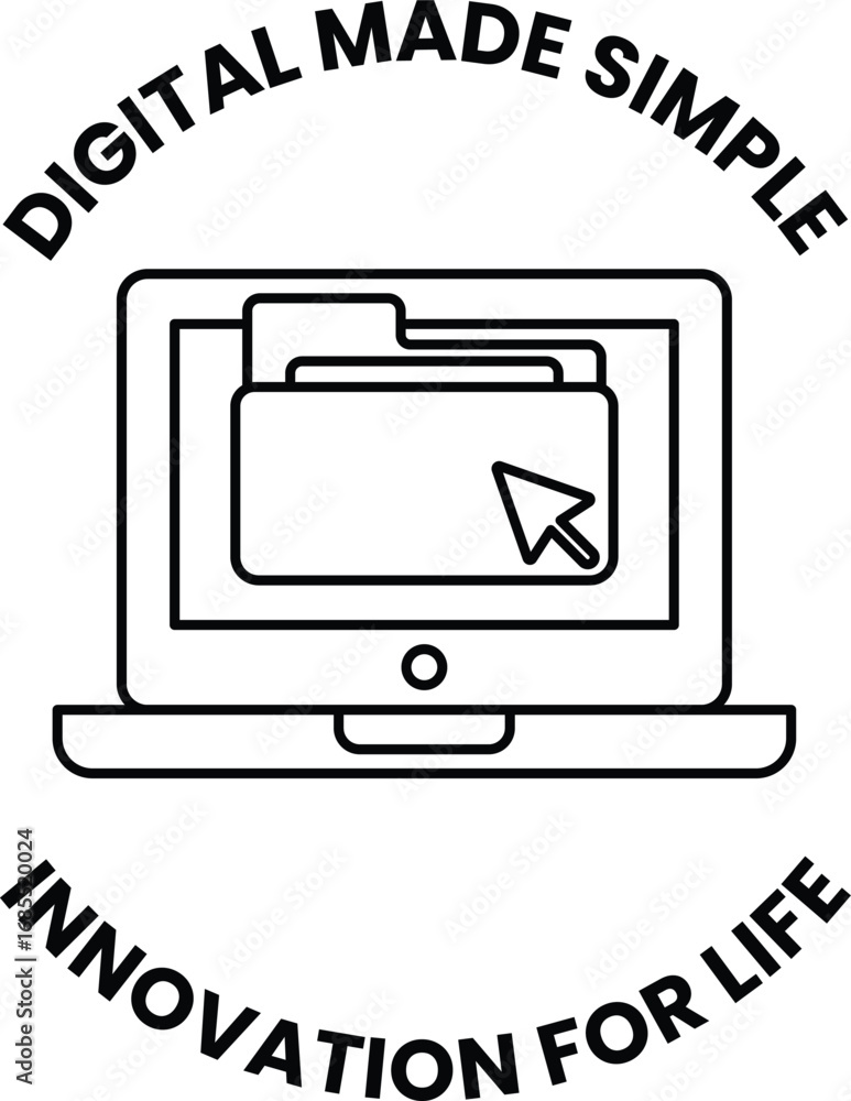 Aufkleber a computer screen with a mouse and a folder icon