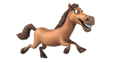 Playful Horse Illustration: A cheerful and animated illustration of a horse, full of joy as it gallops energetically, showcasing its playful nature and lively spirit.