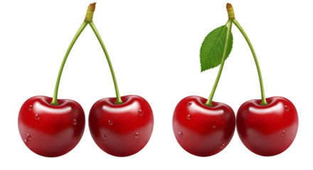 Succulent Cherry: Captivating close-up captures the glossy, enticing appeal of ripe cherries, a symbol of freshness, simplicity and sweet joy.