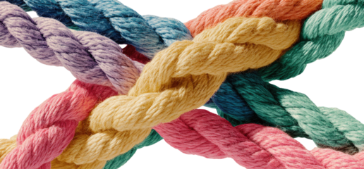 Intertwined colorful ropes