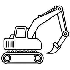 Excavator Outline Vector