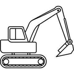 Excavator Outline Vector