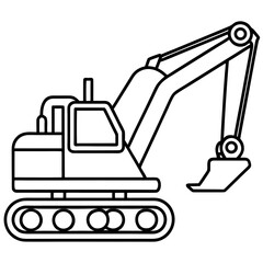 Excavator Outline Vector