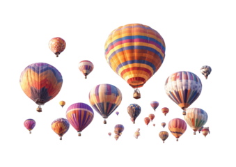 Colorful hot air balloons in a cluster (1)