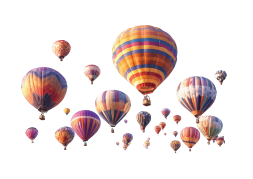 Colorful hot air balloons in a cluster (1)