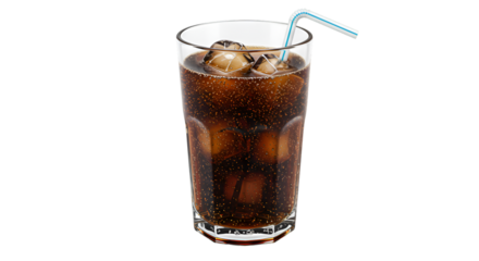 Refreshing Soda: A tall glass of bubbly, refreshing soda with ice cubes, perfectly chilled and ready to quench the thirst. A perfect drink for a warm day.
