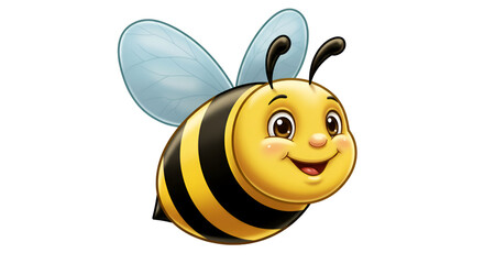 Happy Bee: A friendly bee, with a charming smile and delicate wings, bringing a buzz of joy and reminding us of the sweet delights of nature.