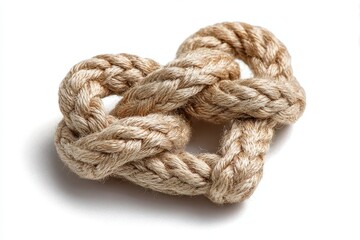 Heart-Shaped Binding: A Symbol of Love with Twisted Ropes on a Bright Background