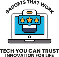 A laptop with a star rating system on it