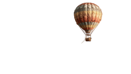 Vintage hot air balloon in flight