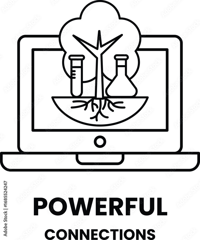 Poster a laptop with a tree and a lab on it