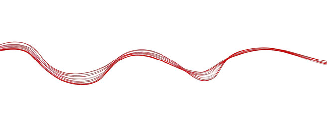 Red, wavy, textured line on black background