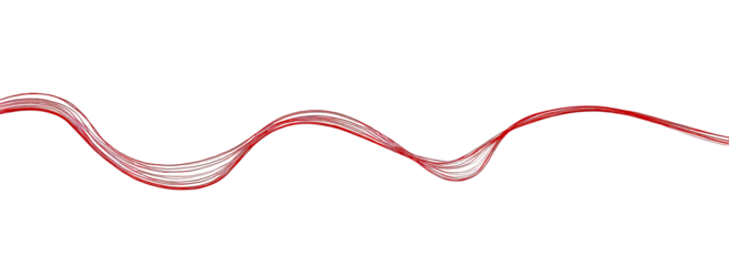 Red, wavy, textured line on black background