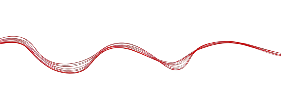 Red, wavy, textured line on black background - Powered by Adobe