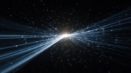 Fototapeta premium Futuristic Cosmic Rays: Ethereal Light Waves Emitting from a Distant Star in Space