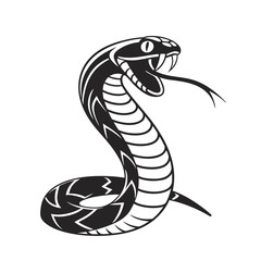 Fototapeta premium Striking Silhouette A Cobra's Menacing Gaze, A Vector Illustration of Wildlife