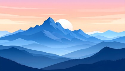 Misty mountain range at sunrise (1)