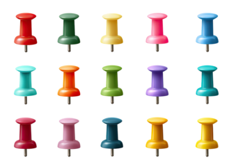 Colorful pushpins arranged in a grid