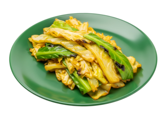 Savory, golden-brown cabbage, seared and arranged artfully on a vibrant green plate, showcasing a delicious, prepared meal.
