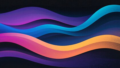 Abstract wavy design with vibrant colors on a dark background
