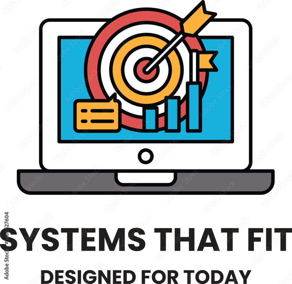 Aufkleber a computer screen with a red bullseye and a target