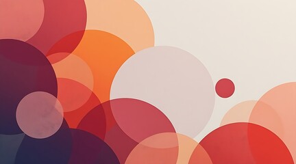 Abstract Circles Background with Warm Red, Orange, and Purple Tones