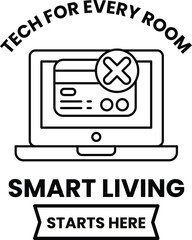 A black and white image of a laptop with a red X on it