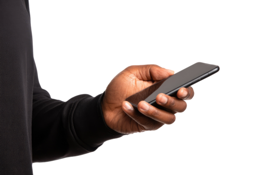 Close-up of a hand holding a black smartphone (1)