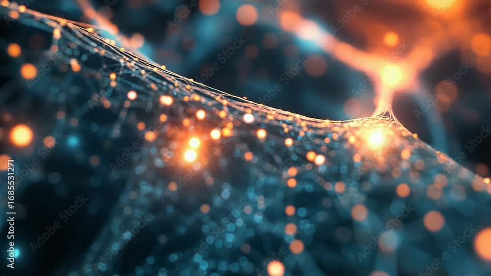 Poster futuristic plexus network glowing with data transferring