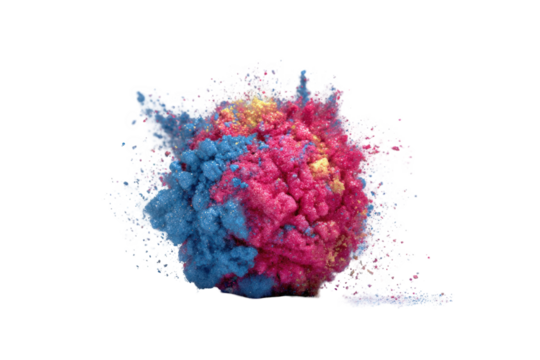 Multicolored ink explosion