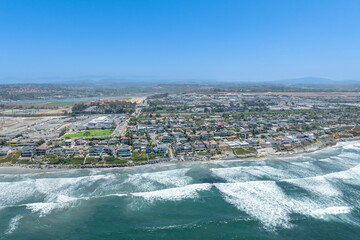 Aerial view of Carlsbad, Oceanside villas, holiday rentals in South California, San Diego, USA