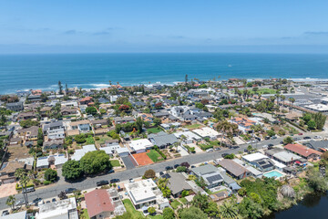 Aerial view of Carlsbad, Oceanside villas, holiday rentals in South California, San Diego, USA