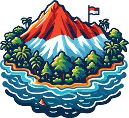 Indonesia island vector white background .