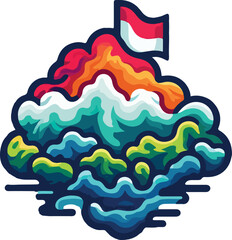 Indonesia island vector white background .