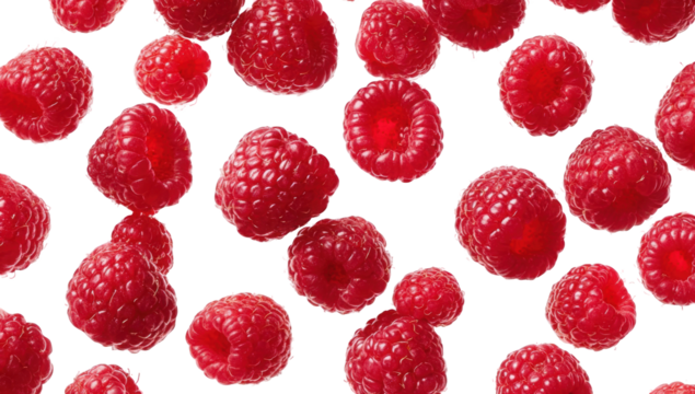 Fresh raspberries in a seamless pattern - Powered by Adobe