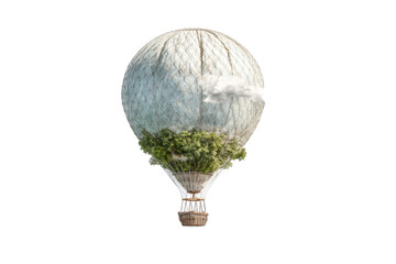 Whimsical white hot air balloon
