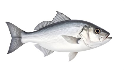 Fototapeta premium Side view of a realistic illustration of a fish. Grayish, light scales